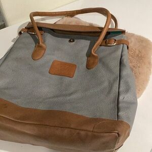 Lewis & Hyde Original Oversized Gray and Tan Shoulder Bag